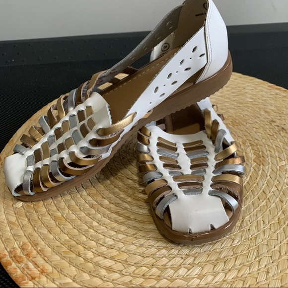 Jessica Brazil Made Genuine Leather Huarache Woven Sandals Size 7 - Picture 2 of 11